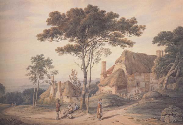 William Frederick Wells Cottages at Knockholt (mk47) oil painting image